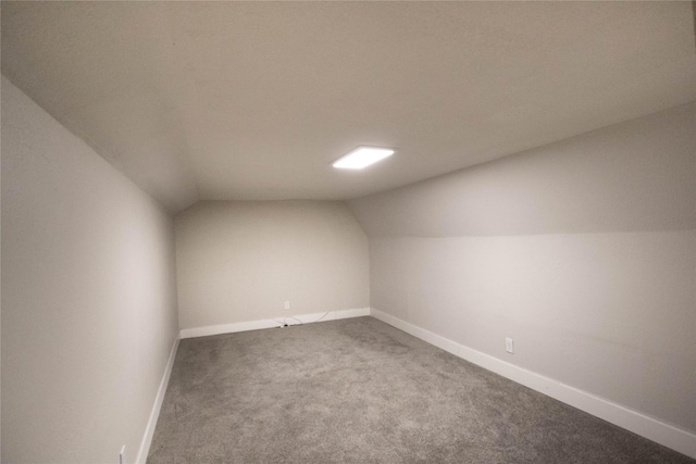 bonus room featuring carpet and vaulted ceiling