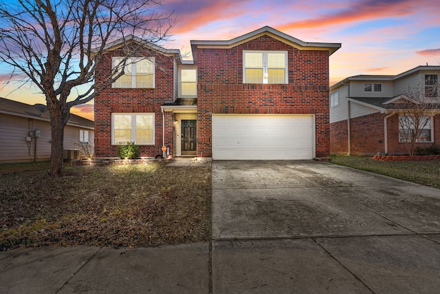 view of front facade featuring a garage