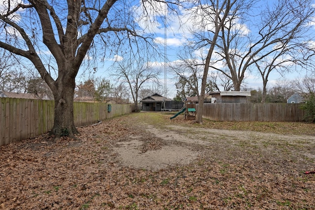 view of yard featuring a playground