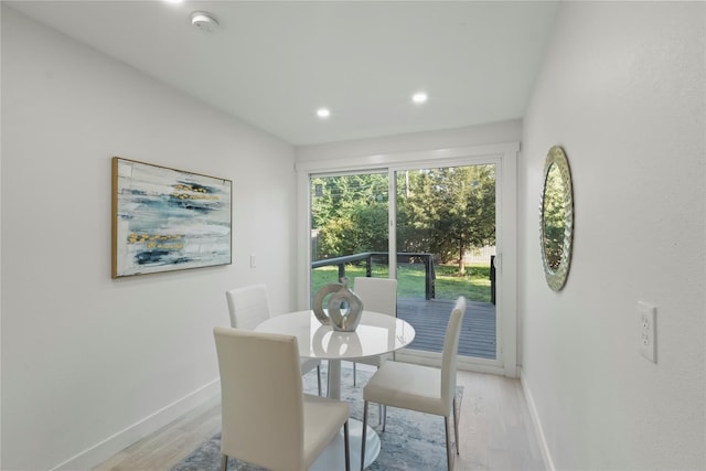 dining room featuring light hardwood / wood-style floors