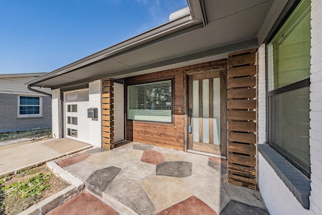 entrance to property with a garage