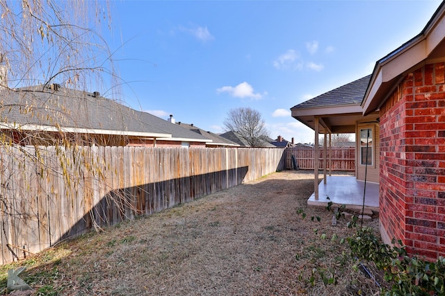 view of yard with a patio