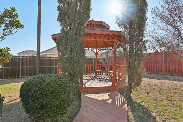 view of yard with a gazebo