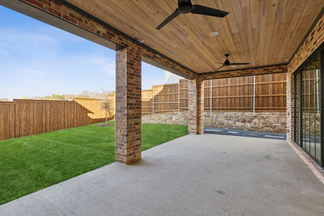 view of patio / terrace with ceiling fan