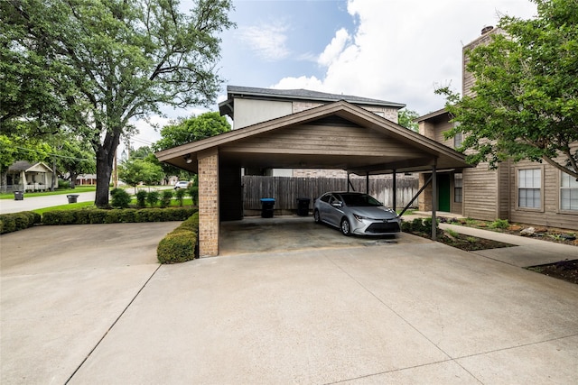 view of car parking with a carport