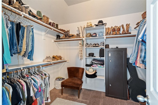 spacious closet with carpet flooring