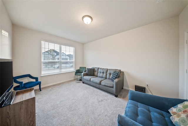 living room with light carpet