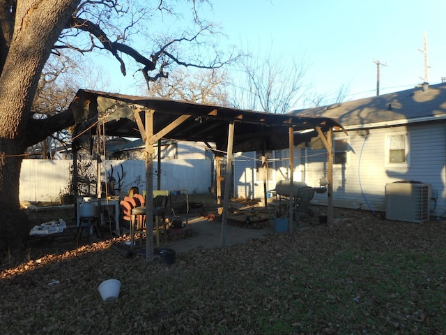 view of yard with central air condition unit