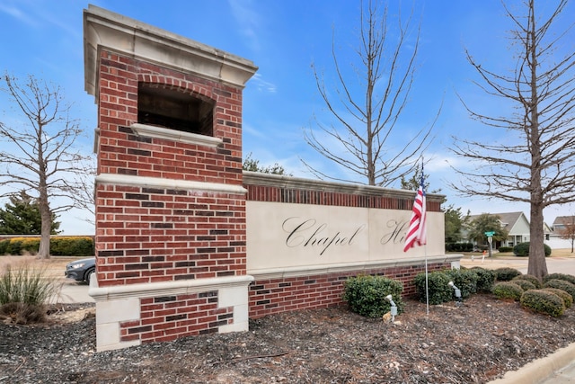 view of community sign