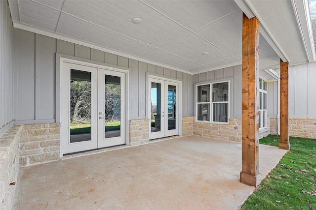 view of patio / terrace featuring french doors