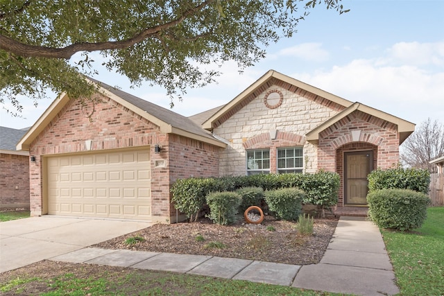 ranch-style home featuring a garage