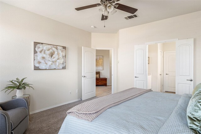 bathroom featuring vanity and a shower with shower door