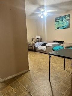 bedroom featuring ceiling fan