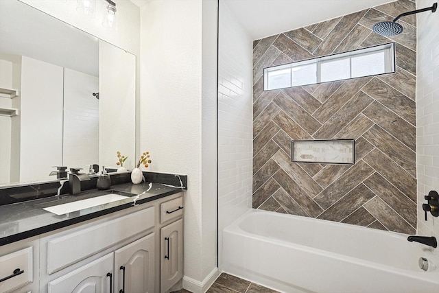 bathroom with shower / bath combination and vanity