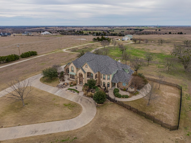 drone / aerial view with a rural view