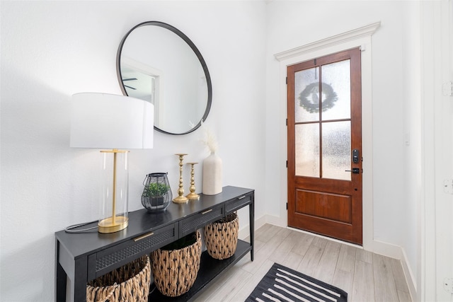 foyer entrance featuring light hardwood / wood-style flooring