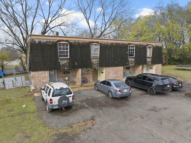 view of front facade featuring a trampoline