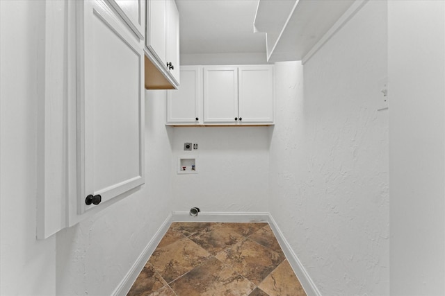 washroom featuring electric dryer hookup, cabinets, and hookup for a washing machine