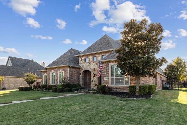 view of front of house with a front lawn