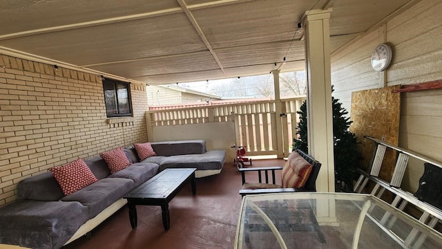 exterior space with an outdoor hangout area