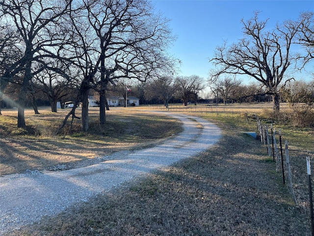 view of street with a rural view