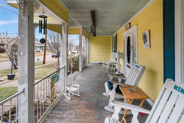 view of patio featuring a porch