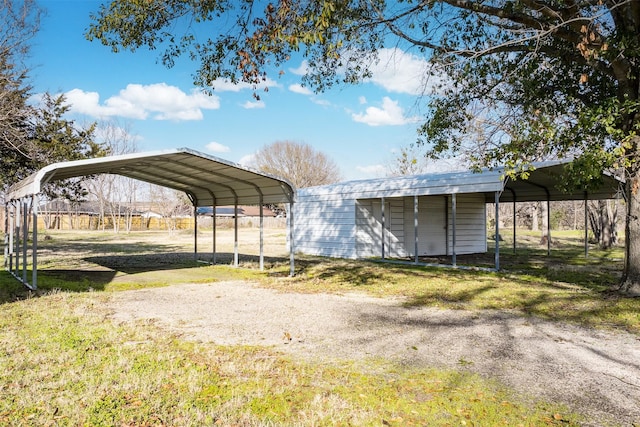 view of parking featuring a carport