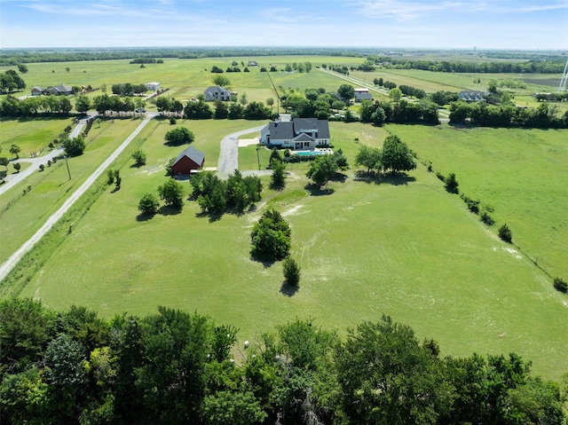 aerial view with a rural view