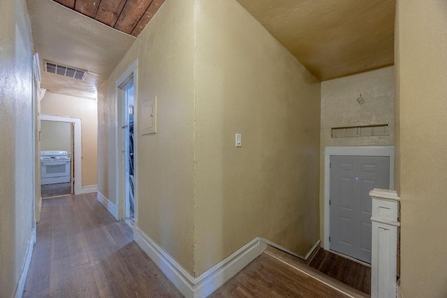 hall featuring hardwood / wood-style flooring