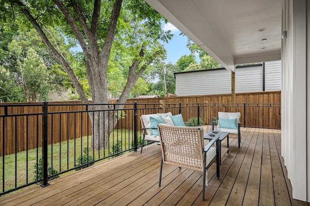 deck with an outdoor living space