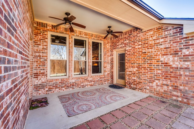 view of patio / terrace with ceiling fan