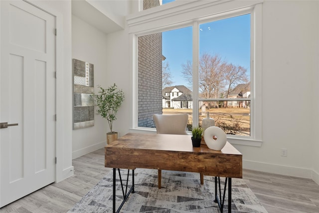 office featuring light hardwood / wood-style floors