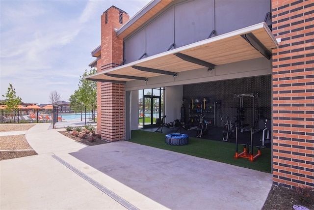 view of patio with a carport