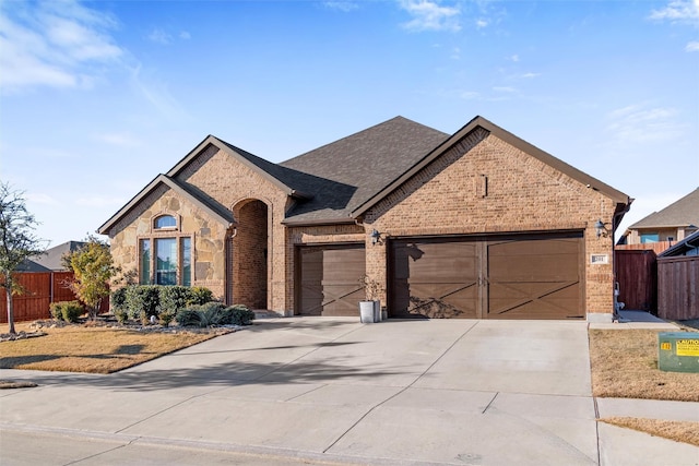 view of front of house with a garage