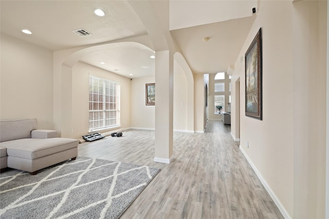 hallway featuring light hardwood / wood-style floors