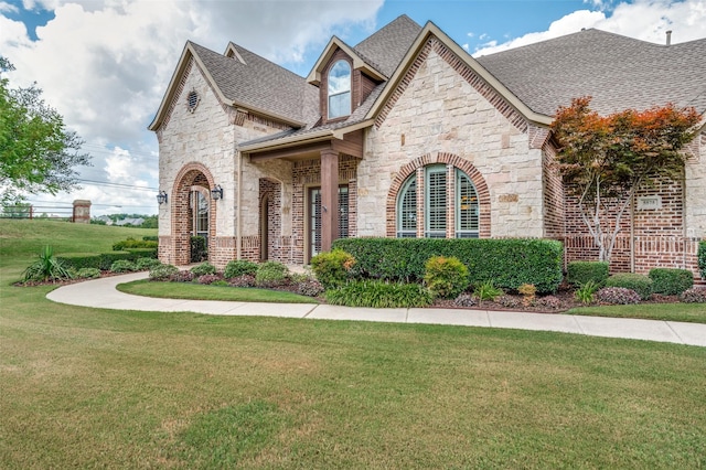 view of front of home with a front yard