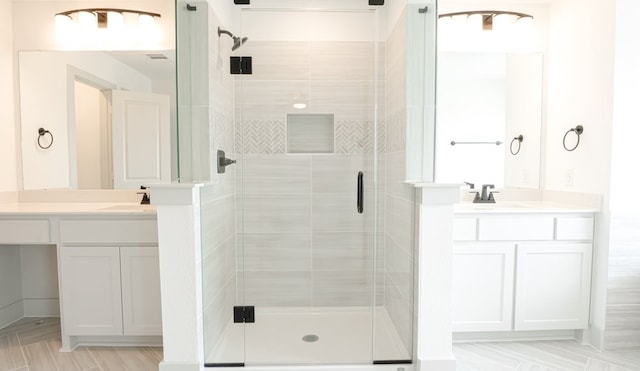1804 Wittington Pl, Farmers Branch, TX 75234 - full bath with a shower stall and two vanities