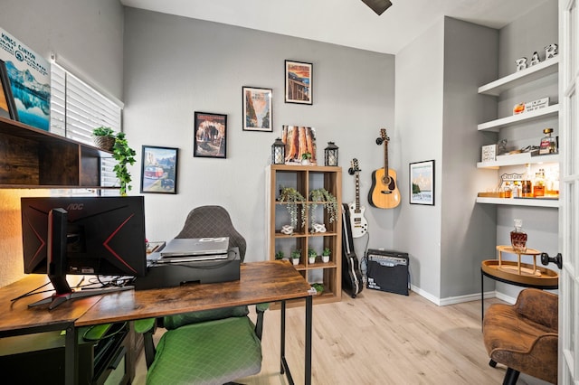 office featuring light hardwood / wood-style floors