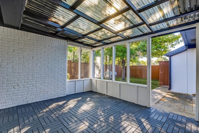 view of unfurnished sunroom