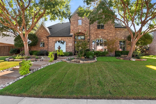 view of front facade featuring a front yard