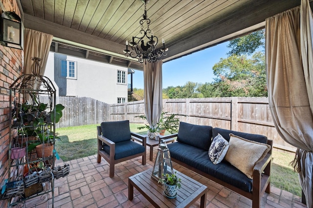 view of patio featuring an outdoor living space