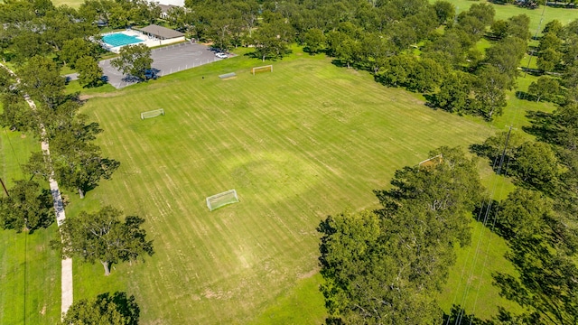 aerial view with a rural view