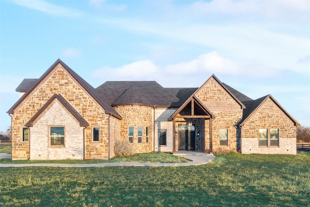 view of front facade featuring a front lawn