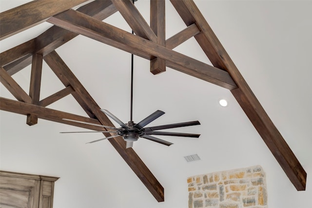 interior details with ceiling fan