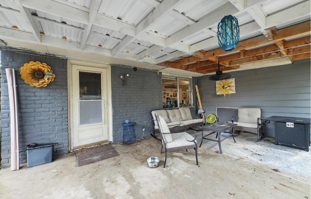 view of patio featuring an outdoor hangout area