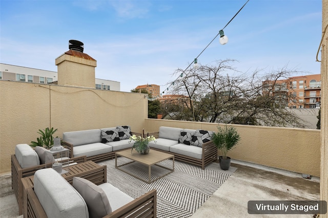 view of patio with an outdoor hangout area