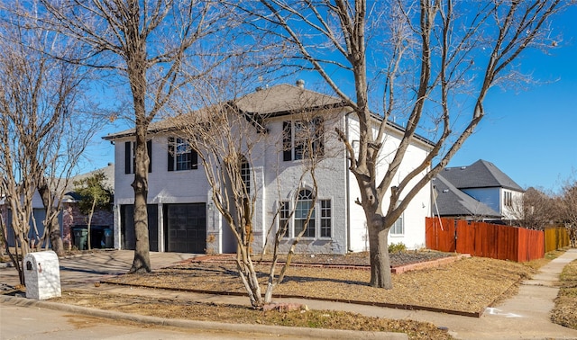 view of front facade with a garage