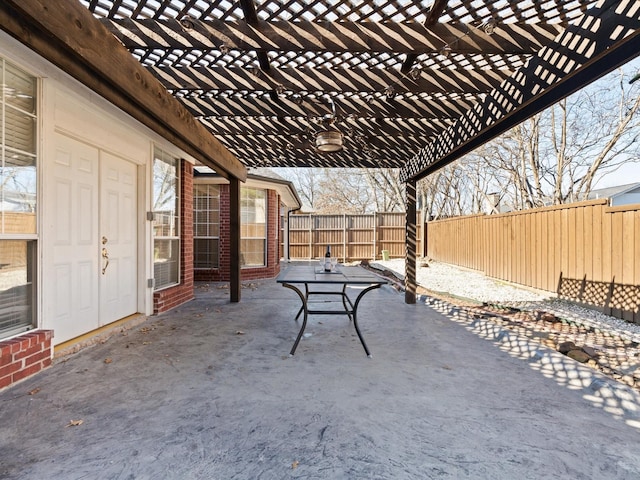 view of patio / terrace with a pergola