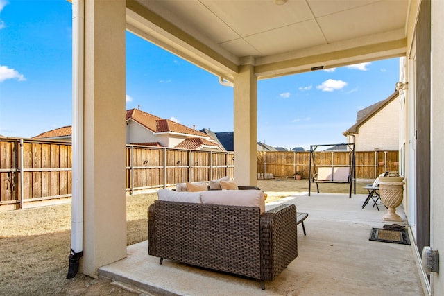 view of patio / terrace with an outdoor living space