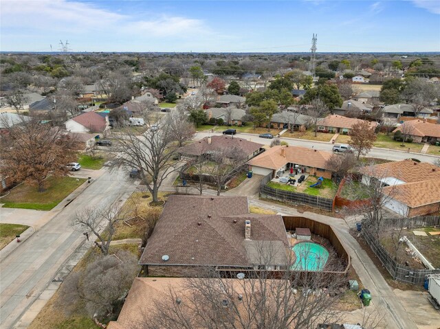 aerial view featuring a residential view